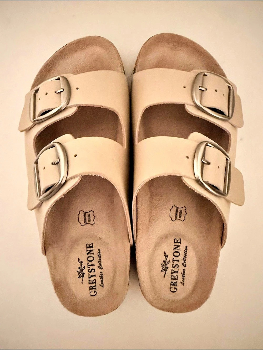 Greystone Eddi Buckle Sandals Double Buckle Tan Sandals